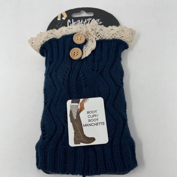 Chatties Womens Boot Cuffs Winter Short Knit Leg Warmers - Picture 1 of 3